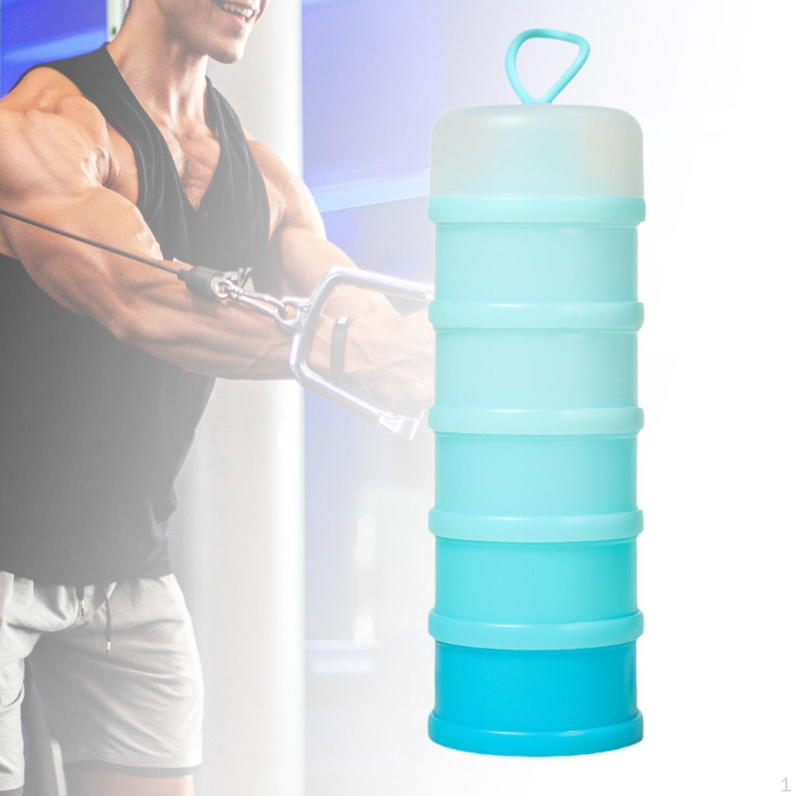 

5-слойный диспенсер для протеина, коробка для хранения снеков для дома и офиса синий