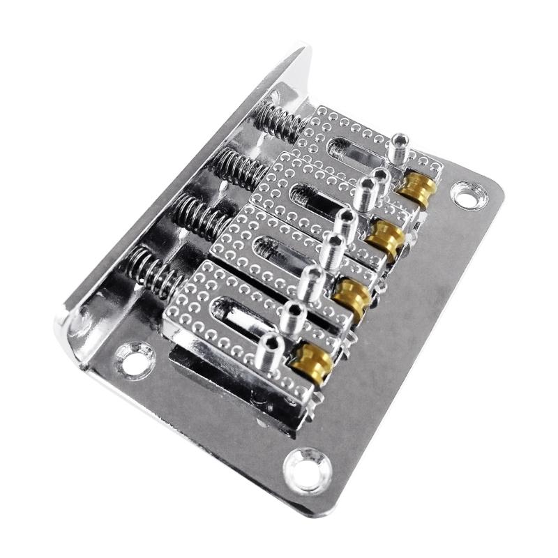 60mm Top Load Tailpiece Guitar Roller Saddle Bridge Hardtail with Screws & Wrench 4 String Guitar Bass Replacement Parts