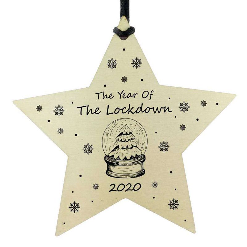 Wooden Christmas Decorations Gift Bauble Commemorating The Lockdown 2020**