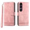 DIERFENG DF-03 For Sony Xperia 1 VII Case Lines Imprint Wallet Leather Phone Cover