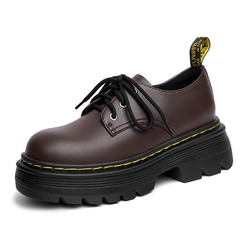 

Женские универсальные лоферы с круглым носком - Скрытый каблук, Массивная подошва, Весенняя мода 2025 39 коричневый