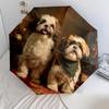 Shih Tzu Pattern, Automatic Folding Umbrella, Portable and Foldable Design, 8 Ribs, a Christmas or Birthday Gift.