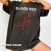 Blood-Red Commander Igris - Solo Leveling graphic T-Shirt | Horror Skull Drip, Grunge Metal Tee TNGN