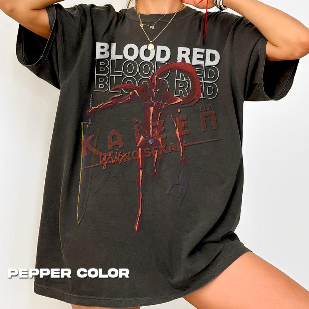 Blood-Red Commander Igris - Solo Leveling graphic T-Shirt | Horror Skull Drip, Grunge Metal Tee TNGN