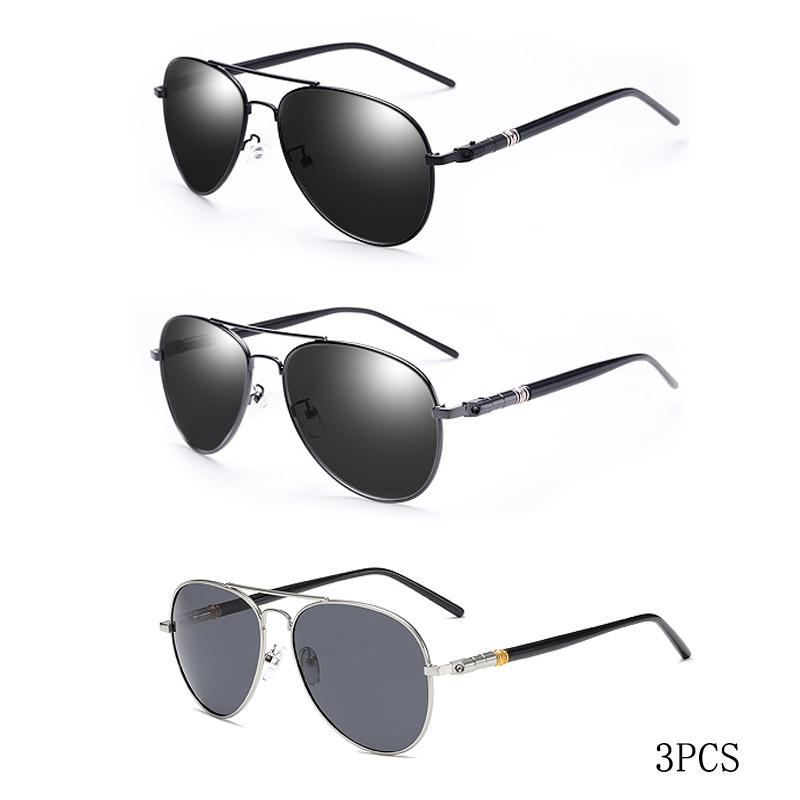 Sonnenbrille für Damen und Herren - Farbige reflektierende Gläser - Sonnenbrille zum Autofahren Schwarz Unisex Pilotengläser UV400