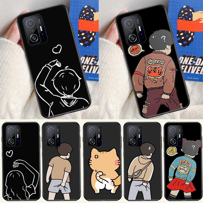 Cartoon Couple Love Boy Girl Cover For Xiaomi 13 14 Ultra 11T 12T 13T 14T Pro POCO X7 Pro X3 X5 F3 F5 F6 M6 X6 Pro Case