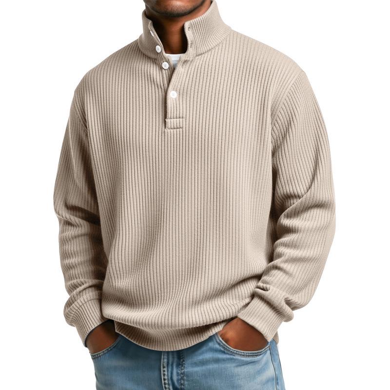 2024 Herren Retro Europa 4-Knopf Henley Shirt, 3D Digitaldruck, Langarm, Lockerer Schnitt Mode Sweatshirt