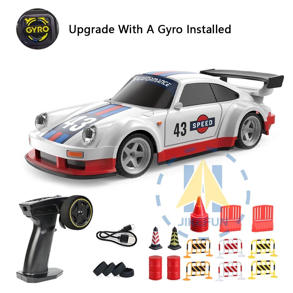 1/43 RC Drift Car with Gyro 15km/h High Speed Racing Vehicle 2.4G Remote Control Drifting Cars with LED Lights Toys for Children