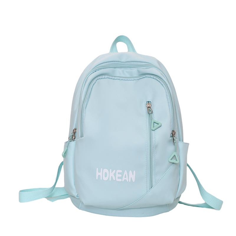 

Школьная сумка с буквенным принтом, женский рюкзак для школьников младших классов, однотонный рюкзак большой емкости синий