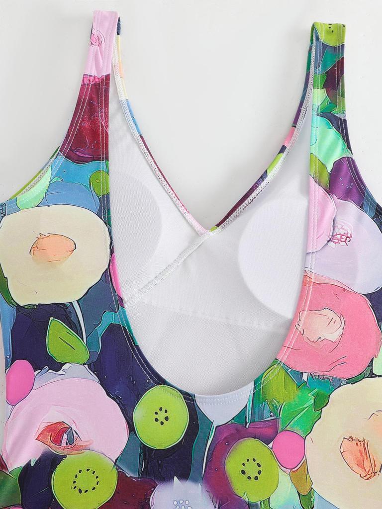 Europäischer Print-Bikini 2025 mit Sonnenschutz-Gaze-Rock - Resort-Bademode