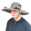 Fan Hat Wide-Brimmed Outdoor Hat with Dual-Power Fan Design Solar USB Charging Hiking Cycling Fishing Sun Hat