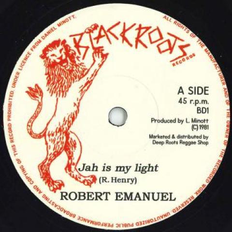 7inch Record ROBERT EMANUEL - Jah Is My Light / Version BD1 Black Roots EU 1981 France Reggae, Ska & Dub Used