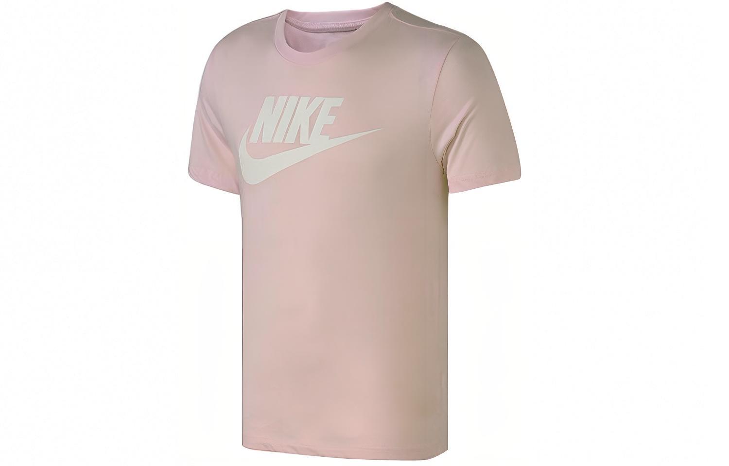 

Nike T Shirts Men s Coral Powder Crew Neck Moderate Straight Fit AR5005-648 L