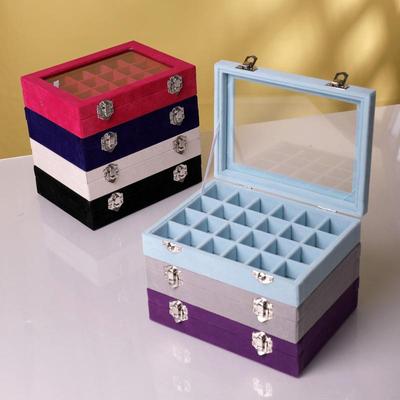 24 Grids Schmuck Ring Display Langlebig Ohrring Lagerung Box Organizer Fach Halter Tragbare Mode Neue Fall Geschenk