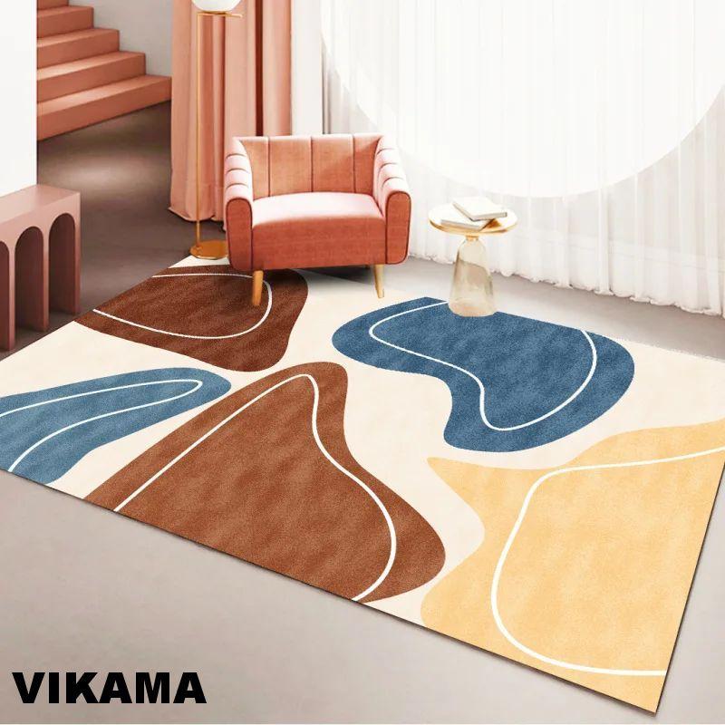 Crystal Velvet Light Luxury Scandinavian Simple Style Living Room Carpet Modern Simple Sofa Coffee Table Rug Bedroom Mat