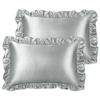 PiccoCasa Pillowcase Satin Ruffle Cool Rayon Envelope Style Cool To the Touch Pillowcase Set of 2 Silky Soft Pillowcase Plain Odor Resistant Beautiful