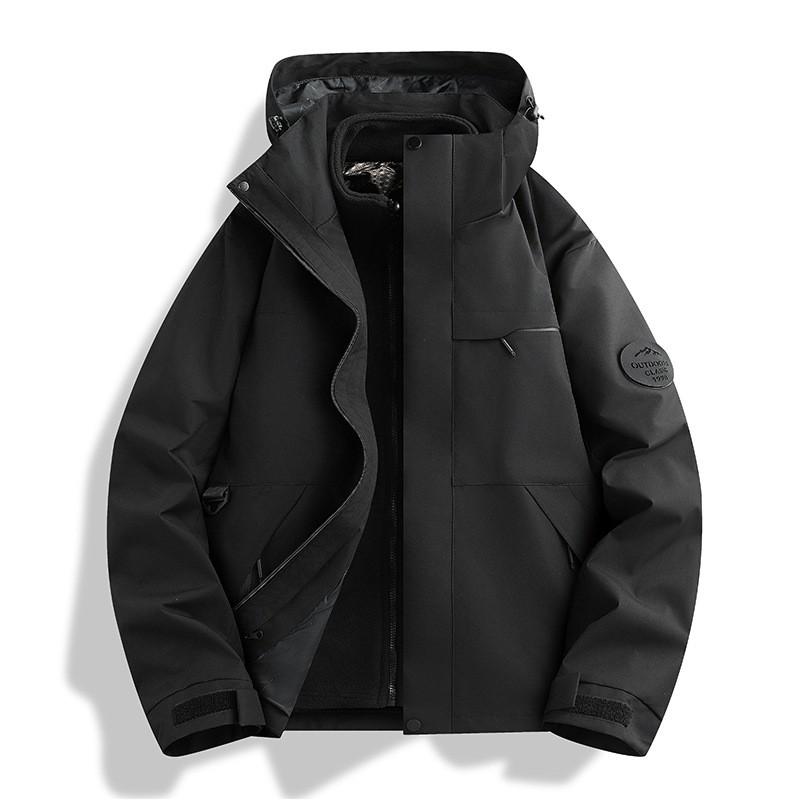 Men Women 3-in-1 Waterproof Windproof Hiking Jacket With Removable Fleece Liner Outdoor Trekking Camping Cycling