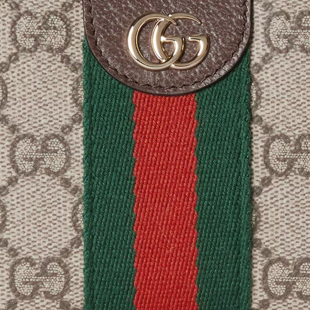 Gucci Ophidia Logo Classic Canvas And Leather Wallet Women wallet Beige Dark-Brown 838484-FAE0L-9746