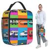 Weltzüge Gittermuster Isolierte Lunchtasche für Damen Büro Kühlbox Thermische Lebensmittelbox Tragbare Lunchboxen Behälter