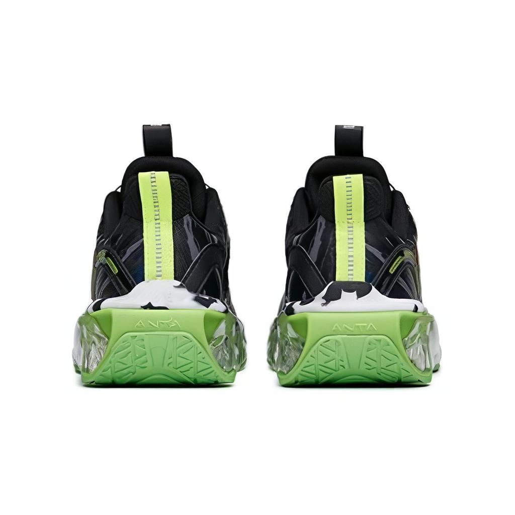 Anta Kids Comfortable Casual Sports Low-Top Running Shoes Kids Running Shoes Black Green 312215555-5