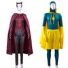 WandaVision Scarlet Witch Cosplay Costume Red Witch Halloween Outfit for Women