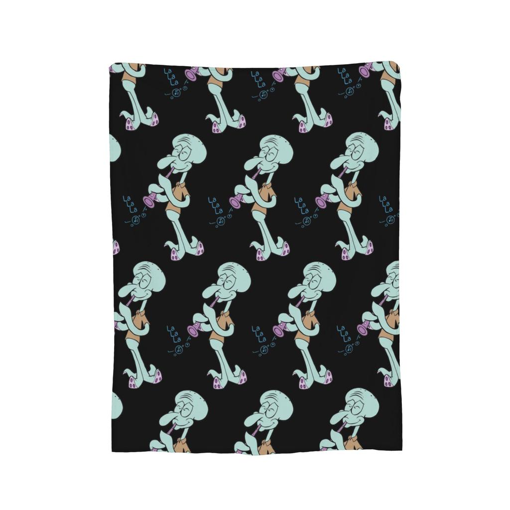 Handsome S-Squidwarded Pattern Blankets Flannel Decoration Multi-function Soft Throw Blankets for Bedding Travel Bedding Throws