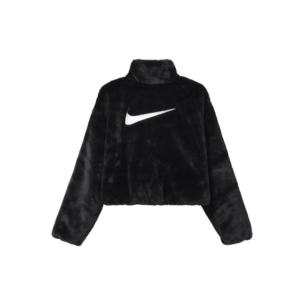 Nike Large Logo Print Zip-Up Stand Collar Jacket Women Jacket Black DV5140-010