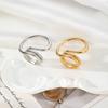 Personality Metal Line Hollow Open Ring Set for Women Punk Gold Color Circular Irregular Index Finger Ring Design Sense Jewelry