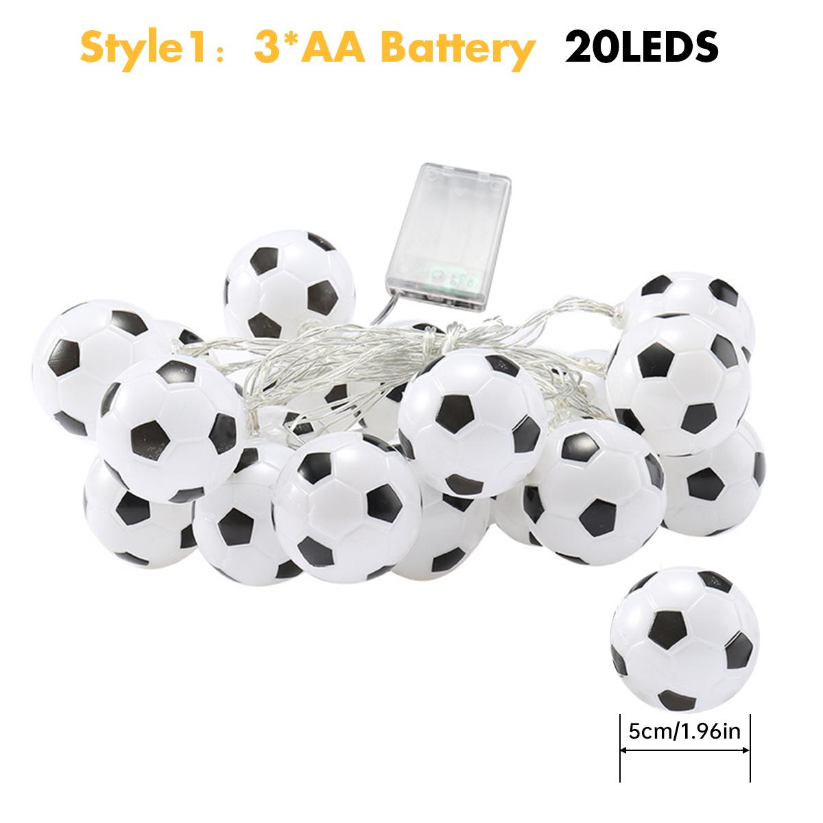 

Футбольные украшения, гирлянды, работающие от батареек или солнечных батарей, 20 светодиодных декоративных гирлянд для вечеринки, Хэллоуина, рождественского подарка RGB