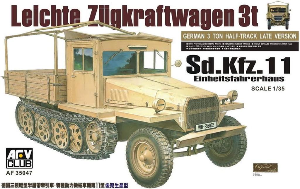 AFV Club 1/35 Sdkfz.11 3-Ton Half-Late Model Wooden Cabin Plastic Model