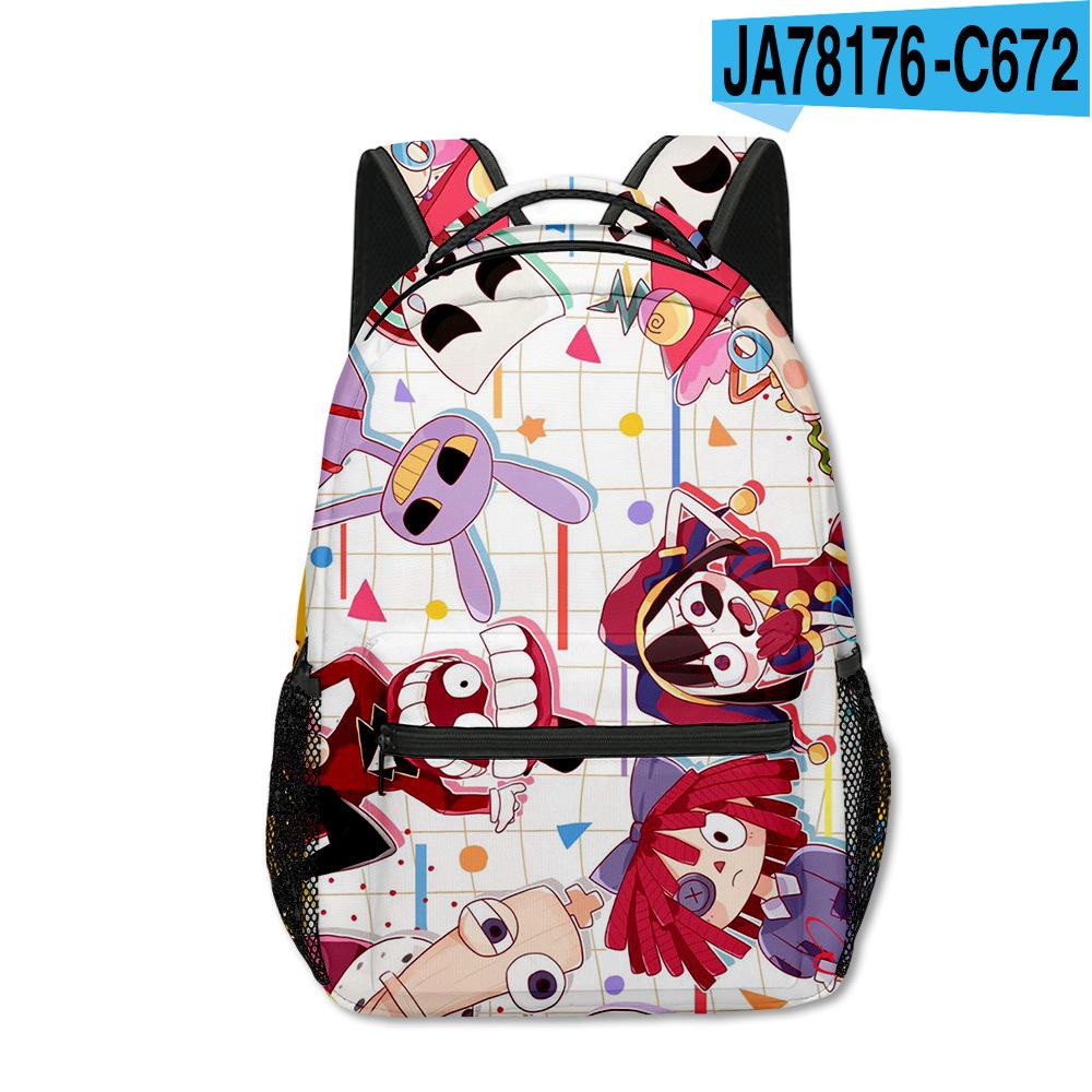 Magic Digital Circus School Bag Elementary And Secondary School Backpack Cartoon Children'S Backpack Men'S And Women'S Casual Backpack Full Print