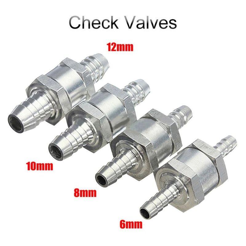 Aluminium Alloy Petrol Diesel Vehicle Check Valve Fuel Non Return 6/8/10/12mm One Way Adapter