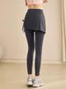 High-Waisted Tummy-Control Two-in-One Yoga Skirt Pants for Women - Plus Size, Anti-Exposure, Ideal for Pilates and Running