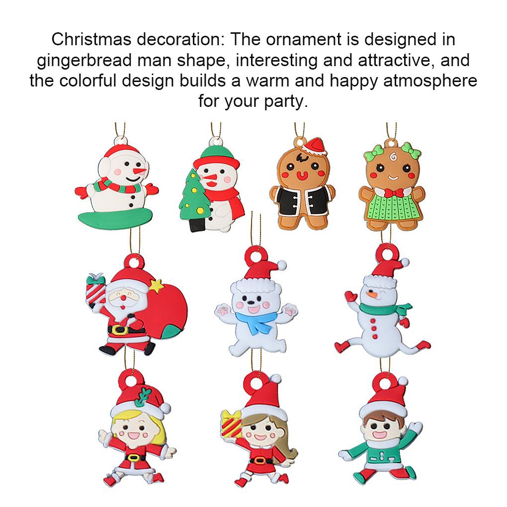 Christmas Tree Hanging DIY Crafts Gingerbread Man Pendants Festival Decorating Window Ornaments Home Living Room Lanyard