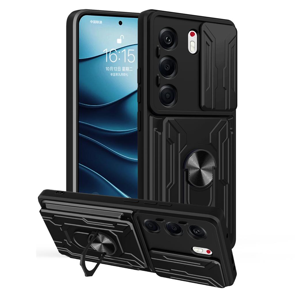 For TECNO Camon 40 Pro 5G Case PC+TPU Kickstand Phone Back Cover with Camera Slider