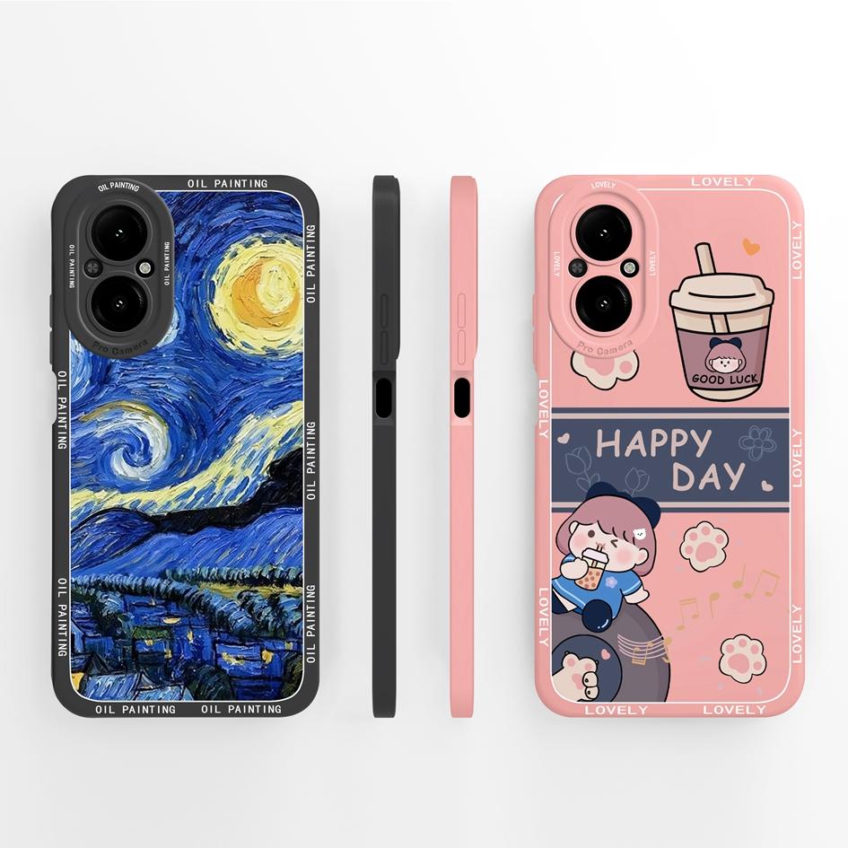 Cover Case For Oppo Realme C67 C65 C63 C61 C25 C25S C25Y C30 C30S C31 C33 C35 C55 C51 C53 Lazy Cat Soft Liquid Silicone Protective Shell For Oppo Capa