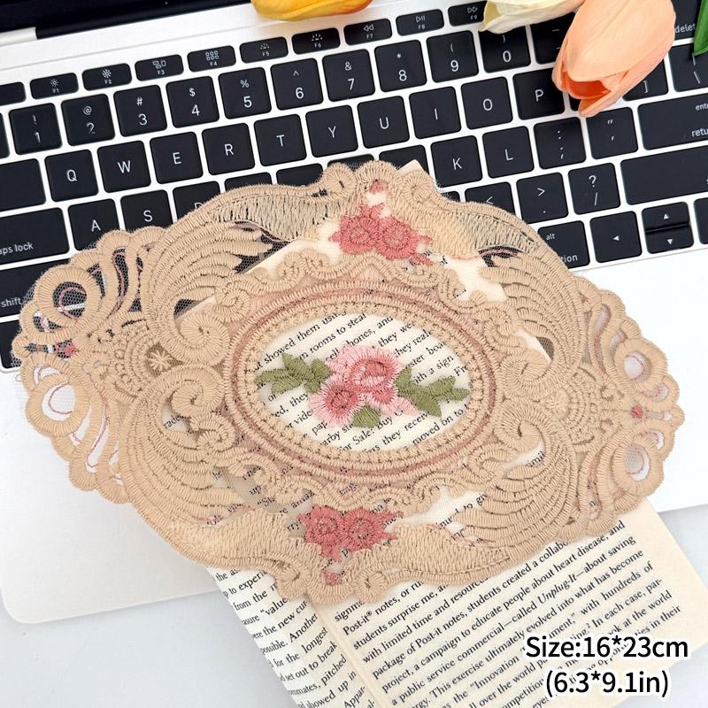 Ins Lace Table Cloth Decoration Tablecloth Embroidery Cup Pad Coaster Aesthetic Lace Cloth Tabletop Decoration Home Decor