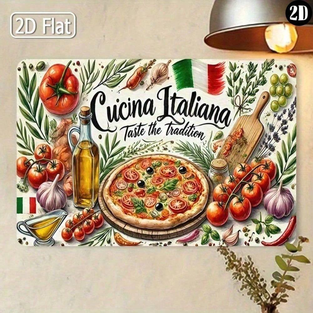 

Metal Poster Italian Kitchen Wall Art, Taste The Tradition Tin Sign 8x12 Inch