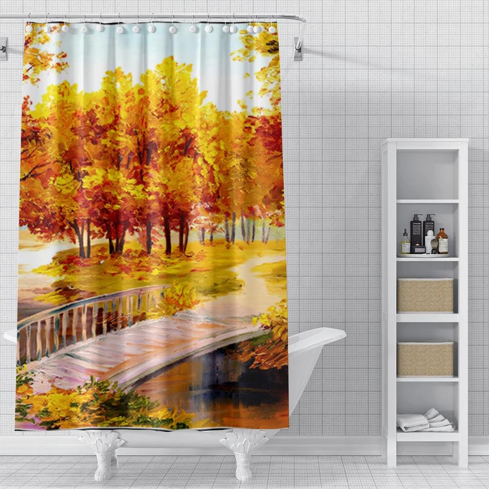 Domowe zasłony prysznicowe do łazienki Krajobraz zwierzęta wodoodporna tkanina zasłony łazienkowe nowoczesna zasłona prysznicowa 180x200 240x200
