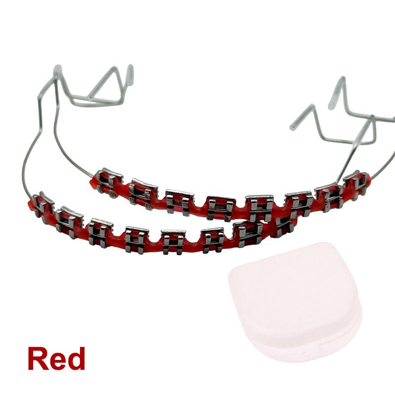 1 Pair Dentistry Brackets Braces With Hook Dental Decoration Accessories Metal Wires Colorful Orthodontic Ligature Ties With Box