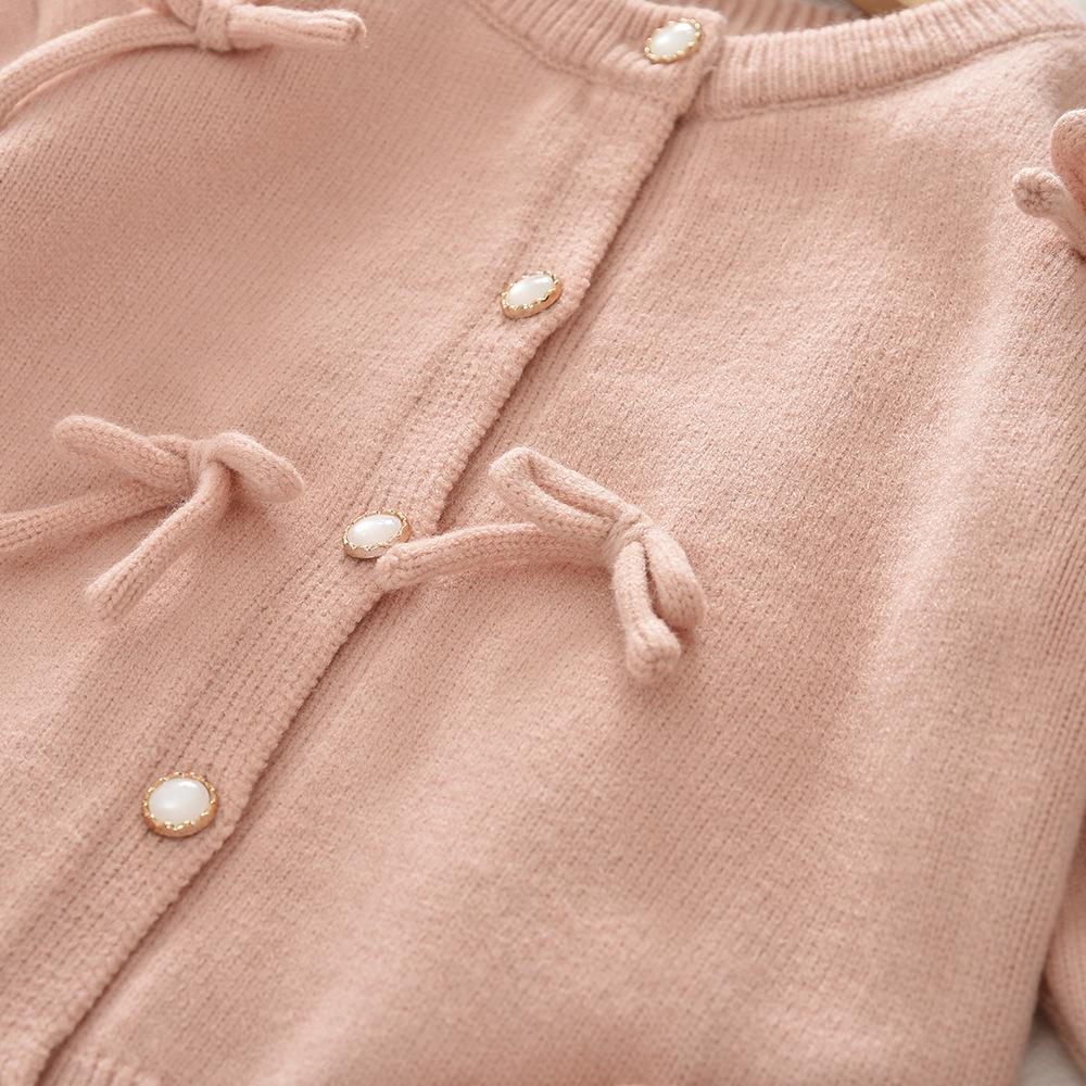 2025 Korean Style Baby Girl Sweater & Skirt Set with Bow - In Stock