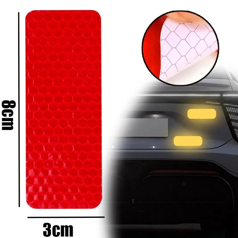 Adesivo refletivo para carro, motocicleta, veículo elétrico, bicicleta, retangular, adesivo de advertência refletivo, faça você mesmo, adesivo decorativo