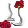 Hollow Ceramic Vase Couples Cuddling Decorative Matte Vase Centerpiece Minimalist Geometric Aesthetics Vase For Home