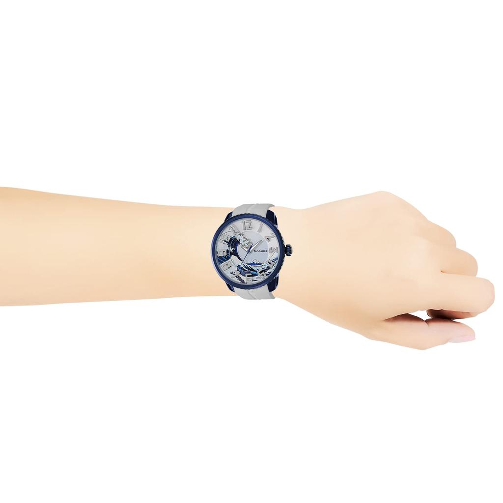 Orologio JAPAN ICON Japan Icon Hokusai HOKUSAI GULLIVER ROTONDO Quadrante Argento Alluminio Vetro Minerale Quarzo 51MM Orologio TY143102 Bianco [Tendence] Bianco/Blu