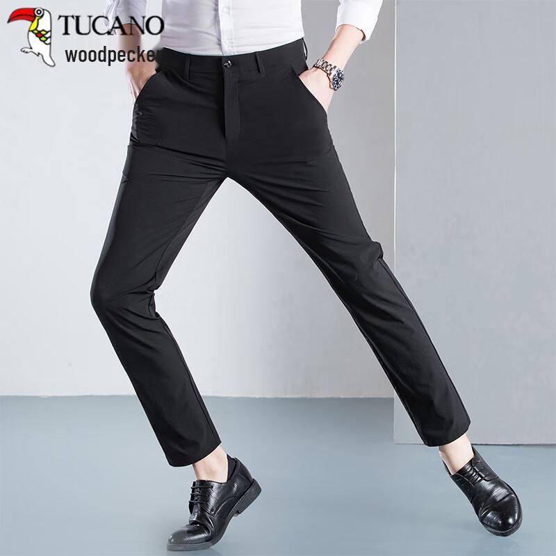 TUCANO Men's Business Casual Slim Fit Suit Pants
