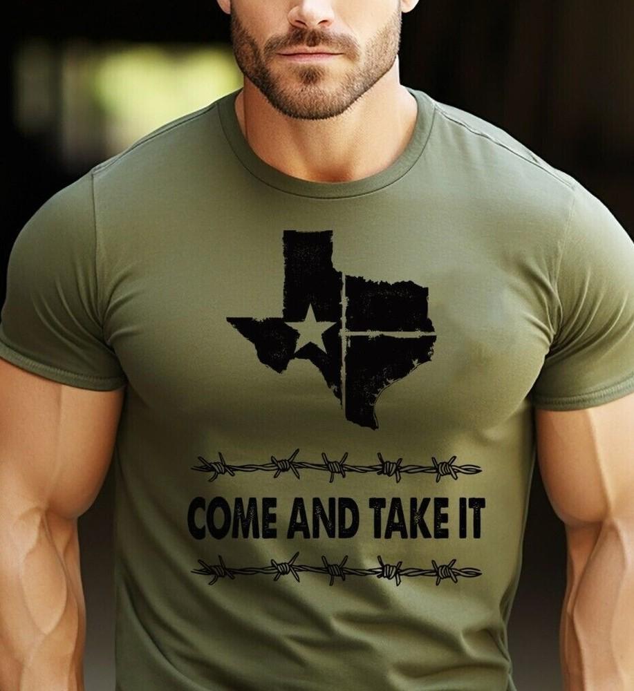 

Texas Come And Take It T-shirt Border Security Patriotic USA Texas Map T-shirt L