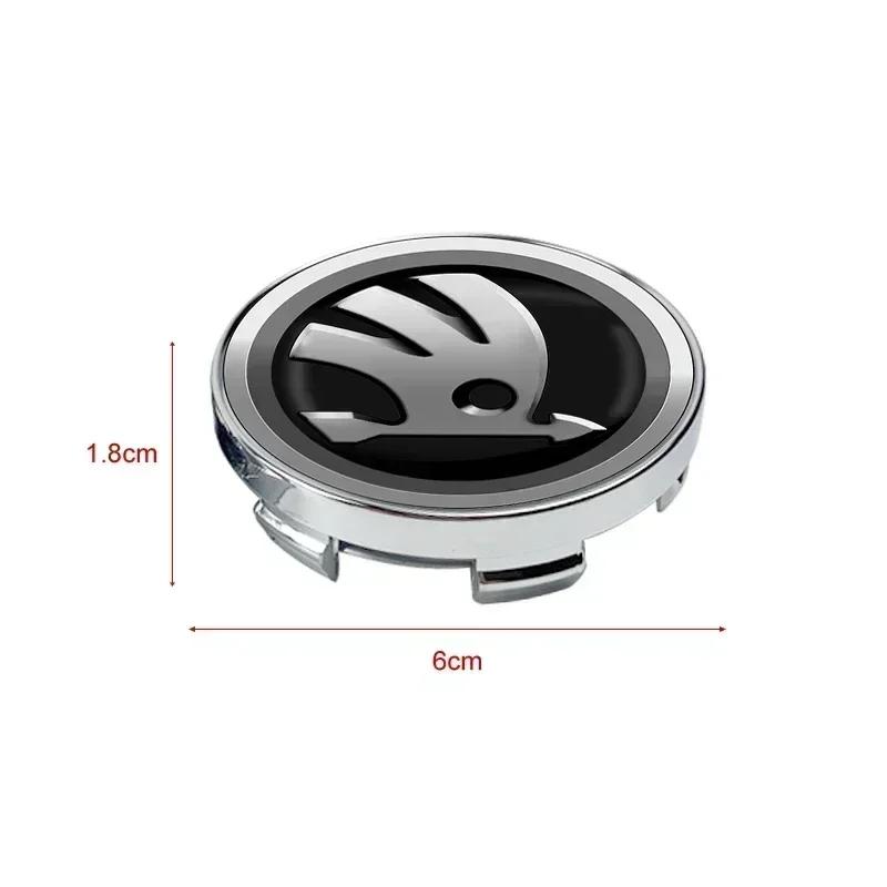4pcs 56mm+60mm Car Wheel Center Hub Cap Rim Cover Emblem Stickers For Skoda Octavia 1 2 3 A4 5 MK2 Kodiaq Superb 3 Rapid Fabia 1