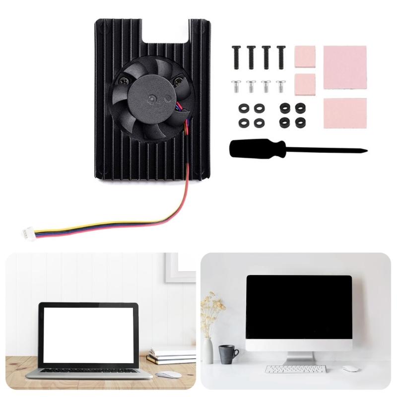 Brushless CPU Cooling Fan With Aluminum Heatsink Low Noise Radiator Heat Dissipation Fan For CM5 Development Board