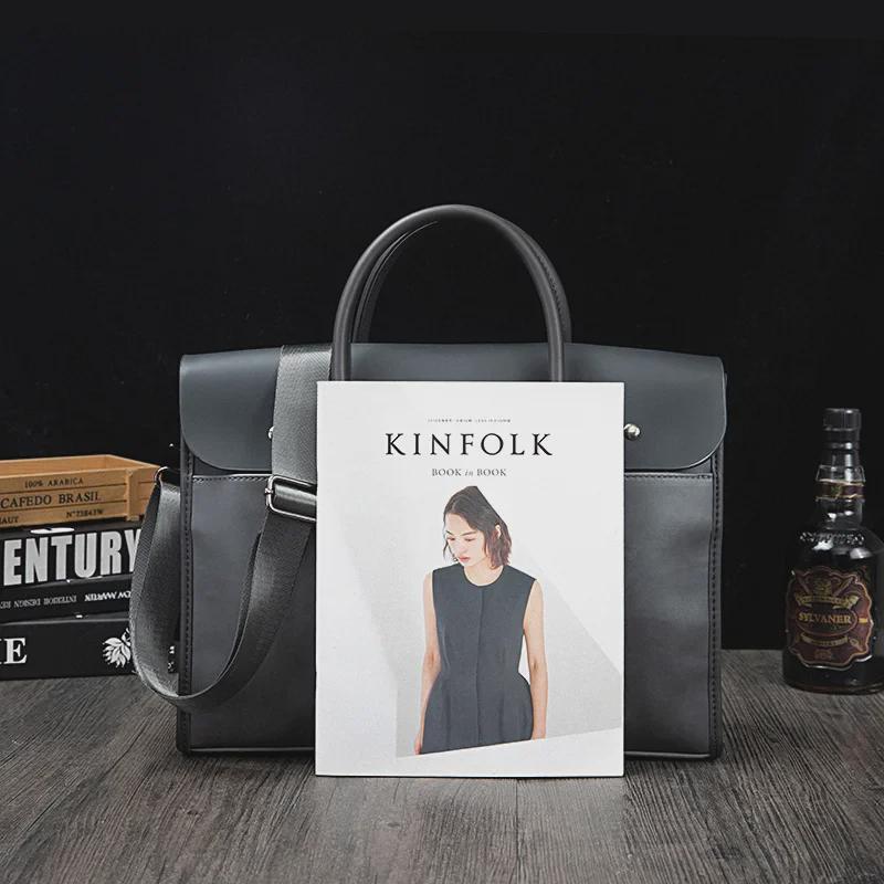 Vintage Crazy Horse Leather Men's Briefcase and Shoulder Bag