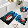3Pcs Flannel Toilet Mat Set Feyenoord Bathroom Rug Non Slip Bath Carpet Home Decor